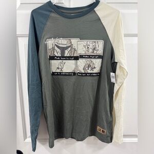 Star Wars Comic Panel Long Sleeve Shirt - Green and Cream